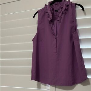 JCrew Purple Ruffled Sleeveless Top
